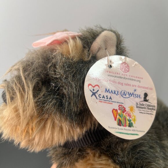 Helzberg Diamonds 2008 Toodles Yorkie Stuffed Animal Plush Dog Pink Ribbon - Picture 4 of 13